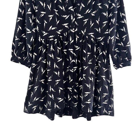 Anthropologie Maeve Winona Babydoll Tunic Top Black White Cotton 3/4 Sleeve Sz S - Picture 10 of 14